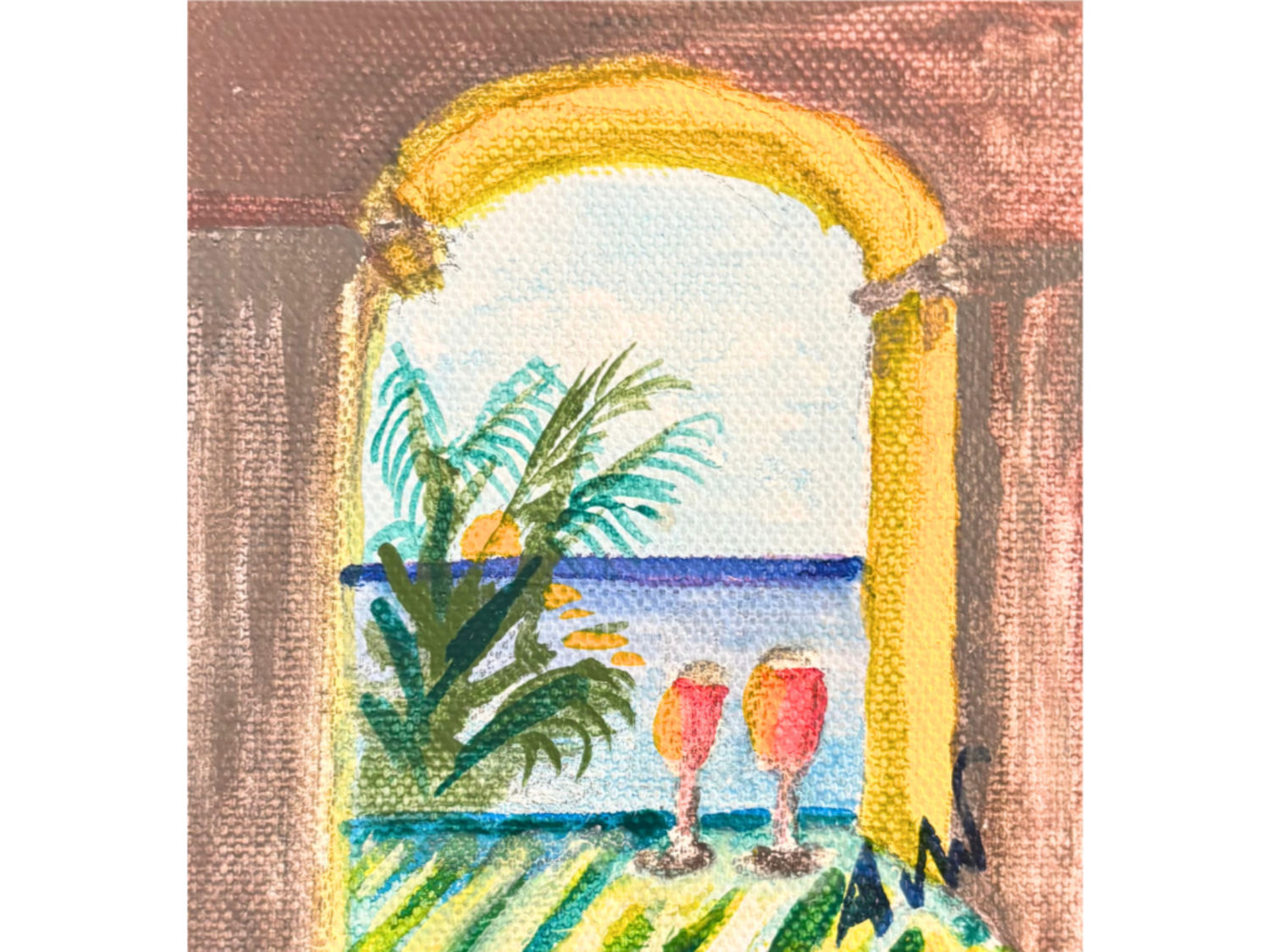 Andrea Marks - Cheers (w/ easel)